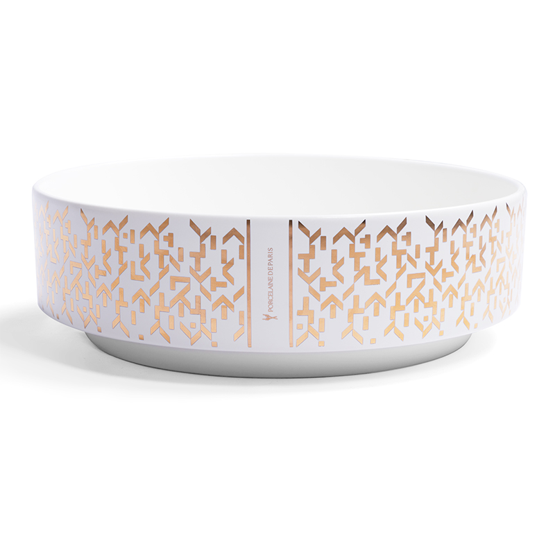Vasque à poser, 44x13,8 cm, Porcelaine de Paris, Mucem blanche