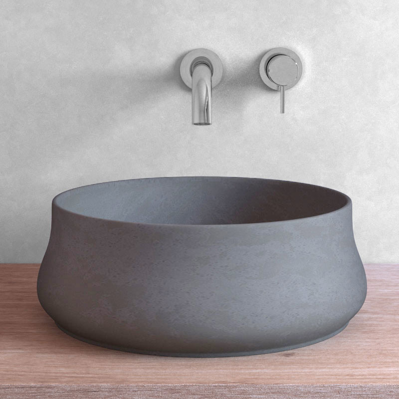 Vasque béton, 39 cm, gris anthracite, Greece