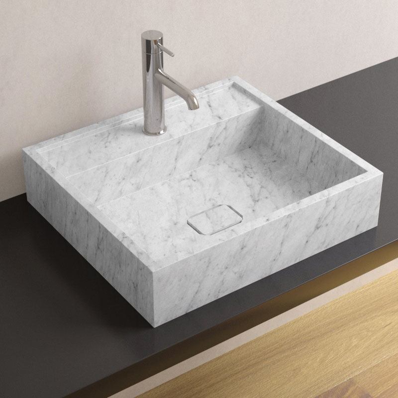 Vasque 50x45 cm, en marbre Carrara, Marino