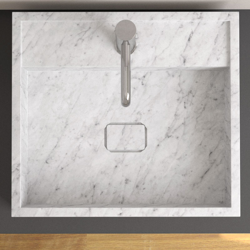 Vasque 50x45 cm, en marbre Carrara, Marino