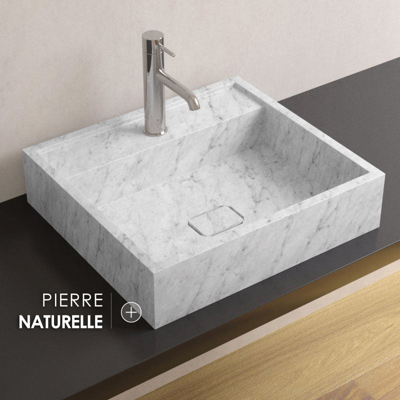 Vasque 50x45 cm, en marbre Carrara, Marino