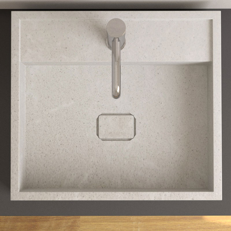 Vasque 50x45 cm, en pierre reconstituée gris polar, Marino