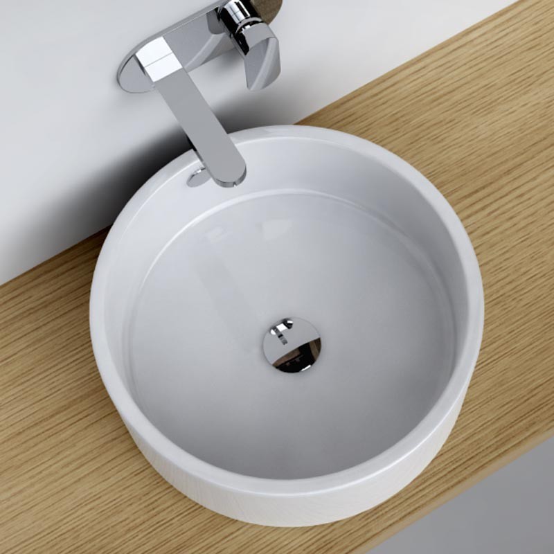 Vasque à poser 41 cm ronde céramique, Pure