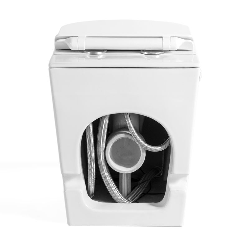 WC à poser blanc brillant ne nécessitant pas de réservoir + abattant, W3.0
