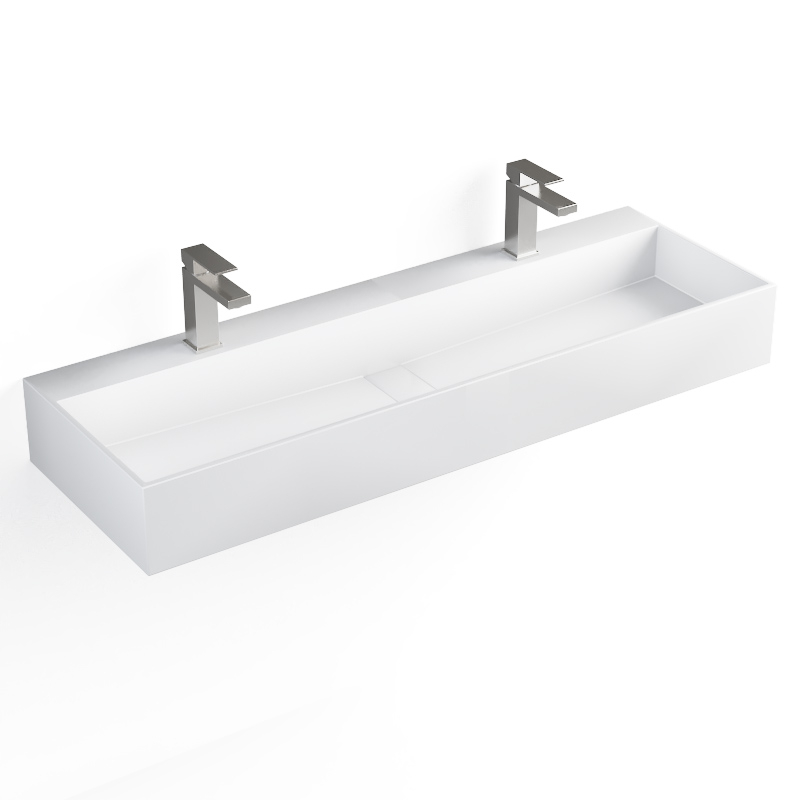 [JZ1024] Plan vasque salle de bain suspendu Mineral 120,5x40 cm, matière composite.jpg
