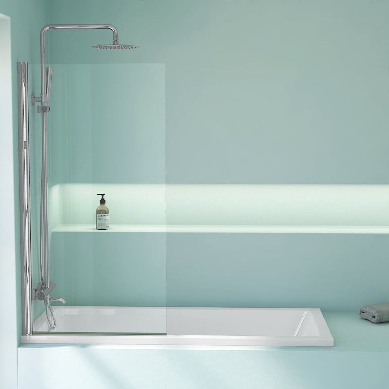 Pare baignoire 70x140 ou 80x140 cm, profilé chromé, Palma
