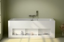 Baignoire îlot rectangulaire avec 3 niches, 150 ou 170 cm, Bibilo