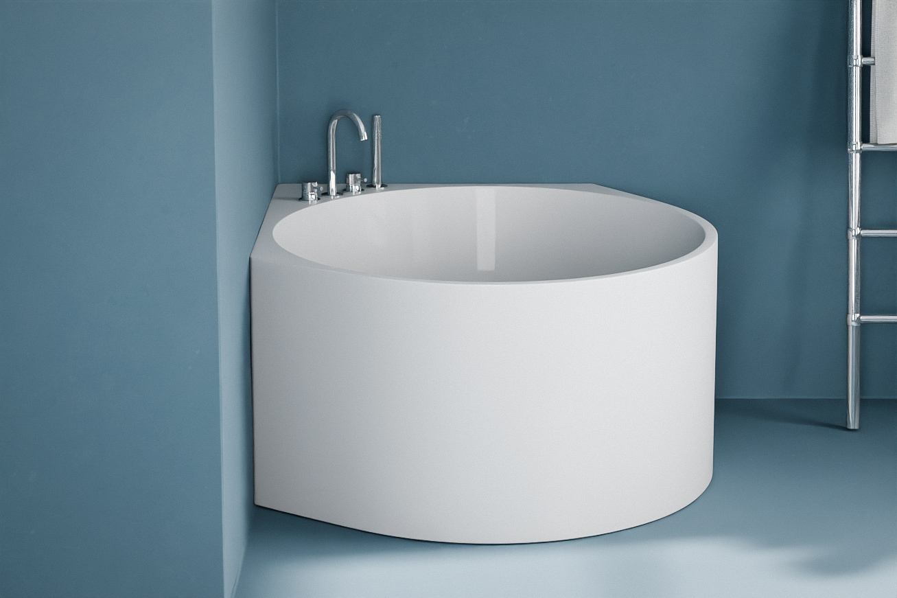 Baignoire îlot d'angle ronde, Ø98,7 ou Ø111 x 63 cm, Kios