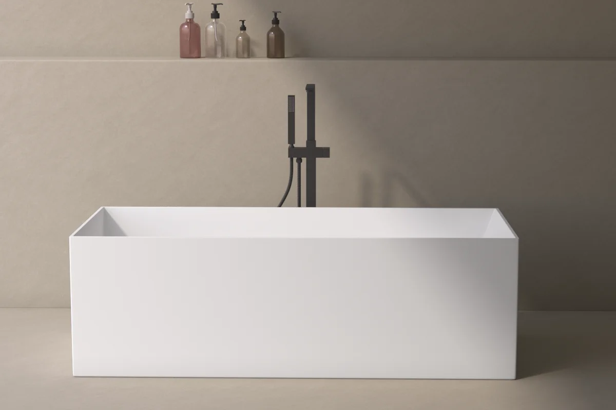Baignoire îlot rectangulaire, solid surface