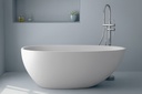 Baignoire îlot ovale, 150x76 cm à 180x90 cm, résine minérale