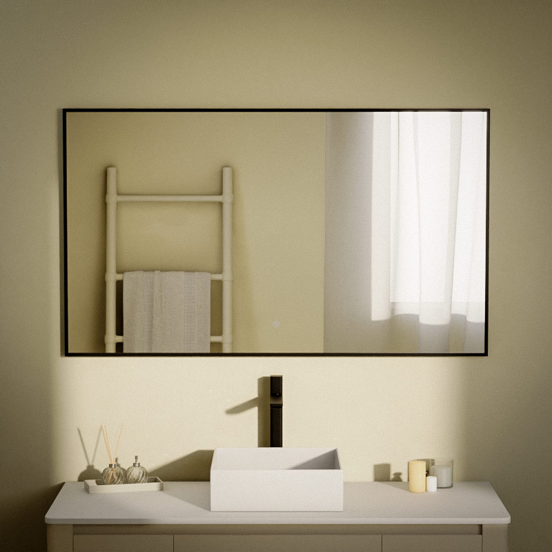 Miroir 120x70 cm rectangulaire, antibuée, Châtelet, 3 couleurs