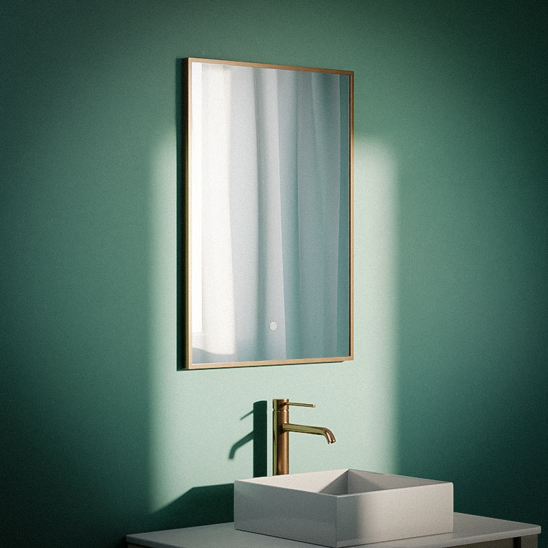 Miroir 50x70 cm rectangulaire, antibuée, Châtelet, 3 couleurs