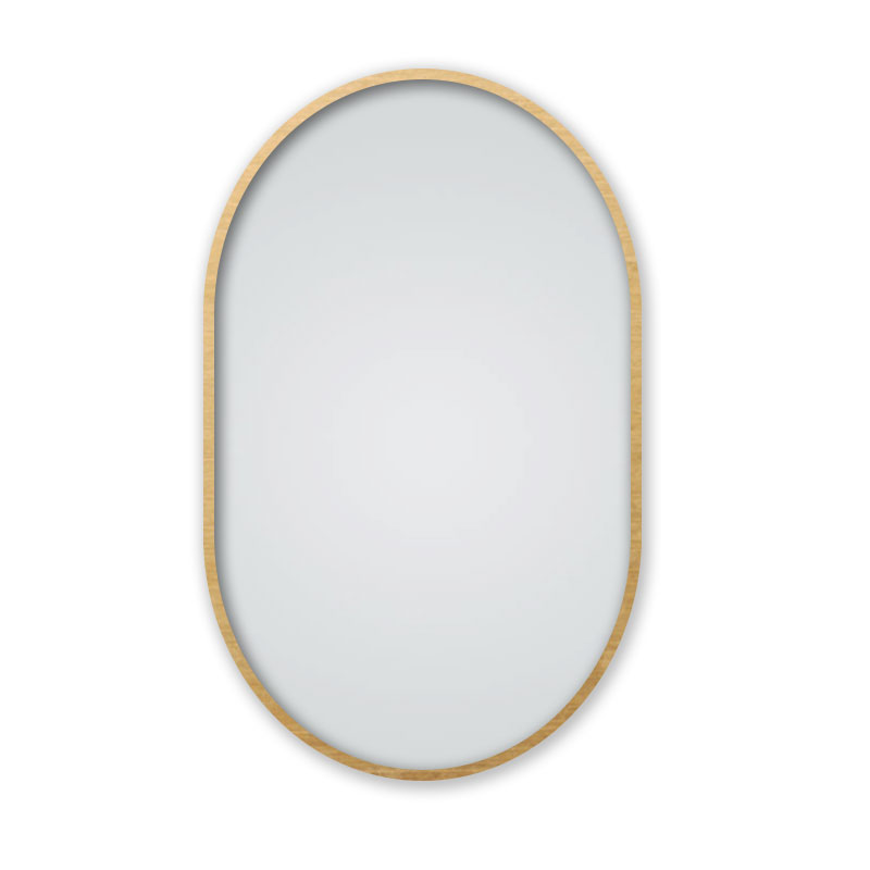 Miroir 50x80 cm avec cadre en métal finition laiton, Oblong