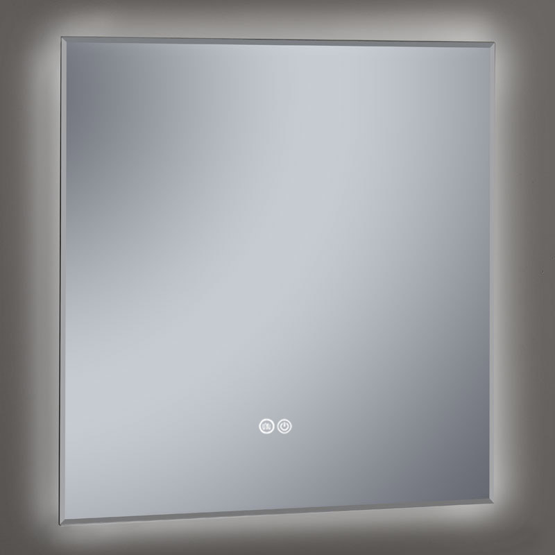 Miroir 80x80 cm rétro-éclairant LED, anti-buée, Pure