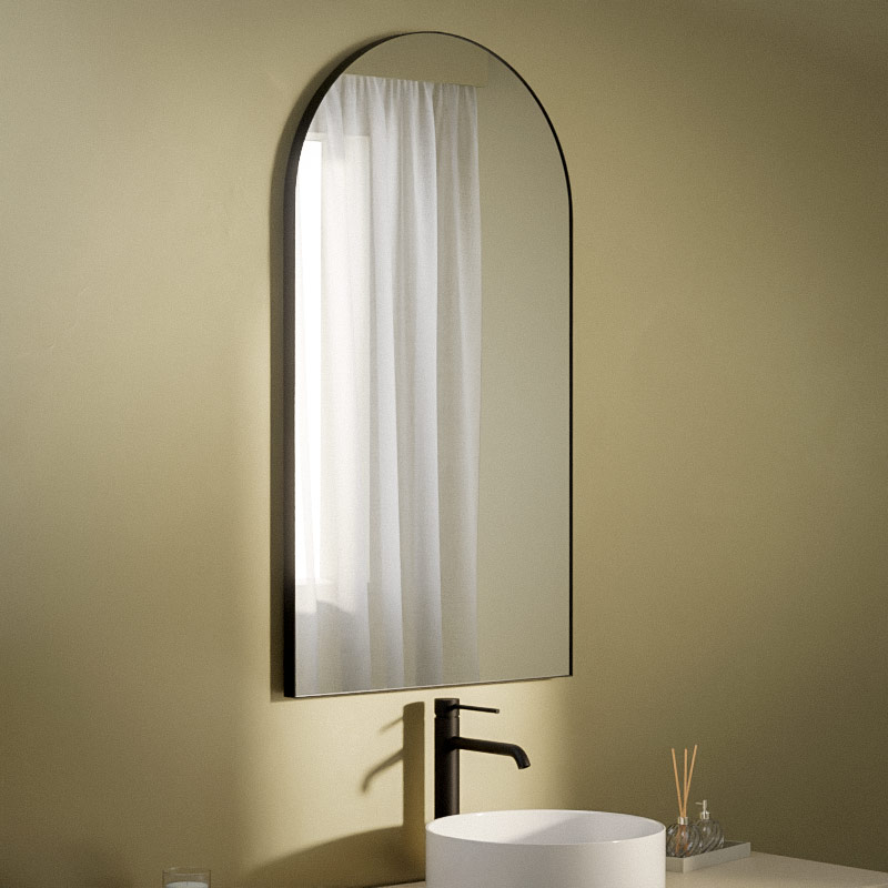 Miroir demi lune l.55 x H.100 cm en métal, Frame, 2 couleurs
