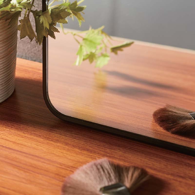 Miroir rectangulaire l.60 x H.80 cm en métal noir mat, Frame