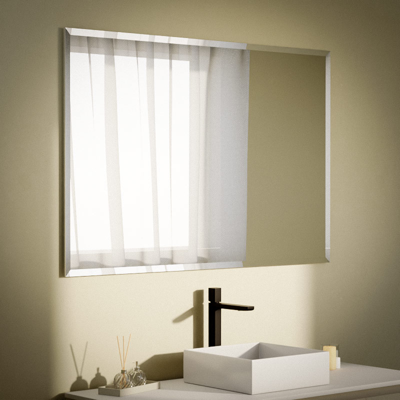 Miroir salle de bain 120x80 cm, biseauté, 120x80 cm, Reflect