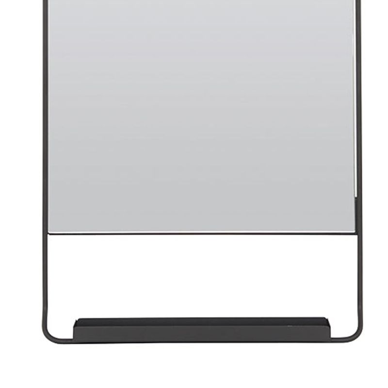 Miroir salle de bain l.45 x H.110 cm vertical, avec cadre métal et tablette noir, Chic