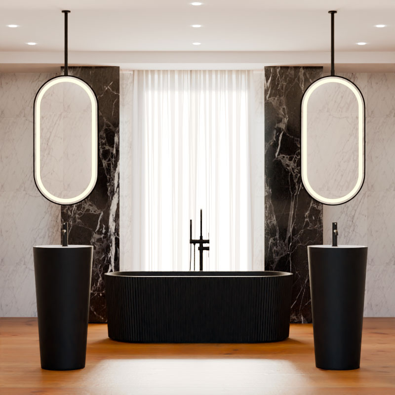 Miroir suspendu Led, 50X100, Châtelet, 2 couleurs
