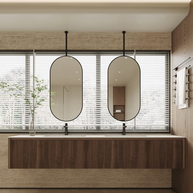 Miroir suspendu Noir mat 50X100, Châtelet