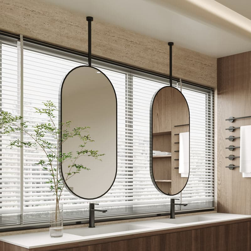 Miroir suspendu Noir mat 50X100, Châtelet