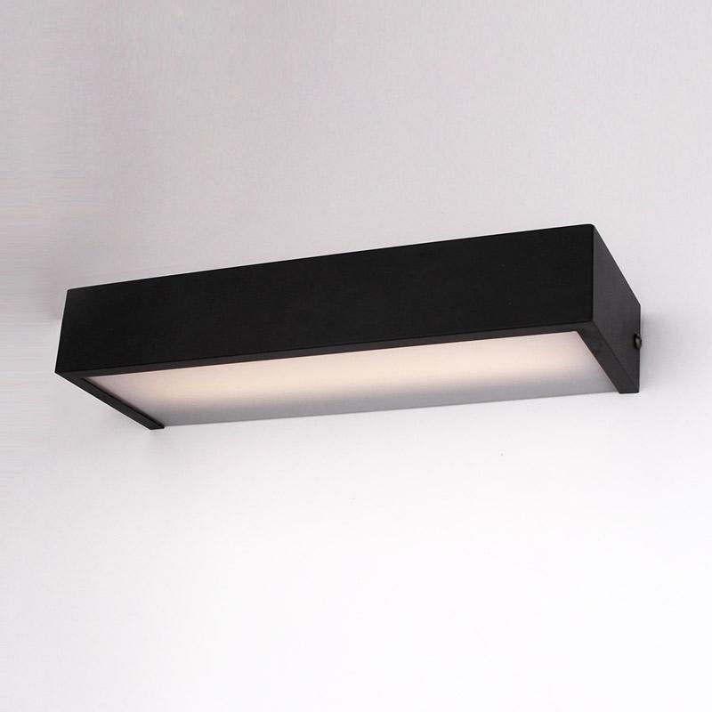 Pack miroir rectangulaire en métal noir mat, Frame, et applique box LED noir mat, Qube