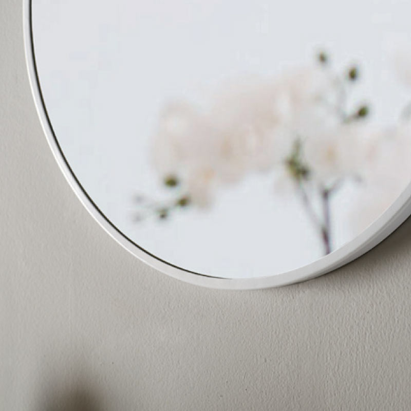 Miroir barbier Ø60 cm blanc , Liana