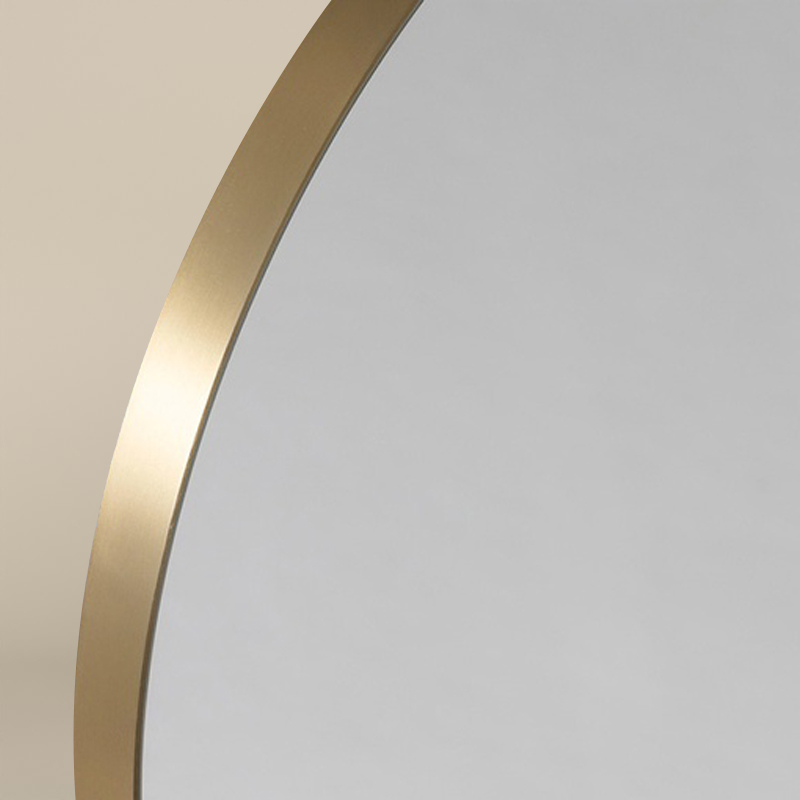 Miroir demi lune l.55 x H.100 cm en métal doré mat, Frame