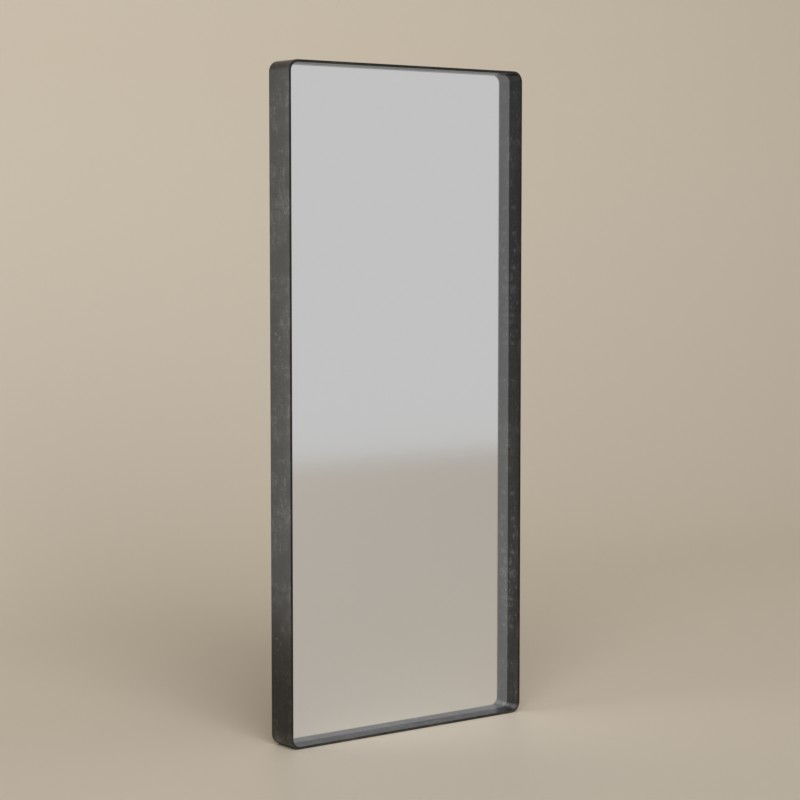 Miroir 55x25 ou 80x35 cm, avec cadre métal argent vieilli, Réflection