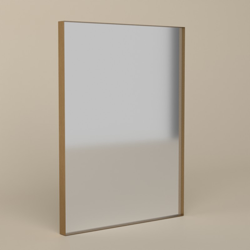 Miroir rectangulaire l.60 x H.80 cm en métal finition laiton, Cuadro 2