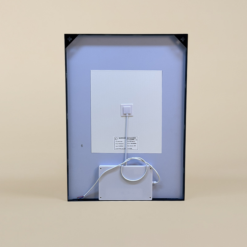 Miroir 50x70 cm rectangulaire, antibuée, cadre noir mat, Châtelet
