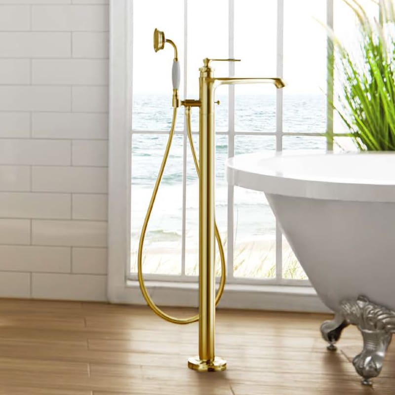 Robinet mitigeur de bain au sol, doré, Liberty