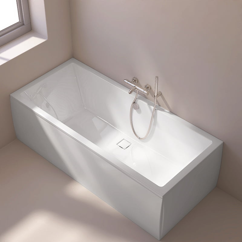 Baignoire rectangulaire, 180x80 cm, acrylique, Cavallo