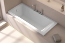 Baignoire encastrable 160x70 cm, Acrylique, Blanc mat, Pieds inclus, Senetosa