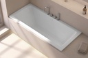 Baignoire encastrable, 170x75 cm, Acrylique, Blanc mat, Pieds inclus, Senetosa
