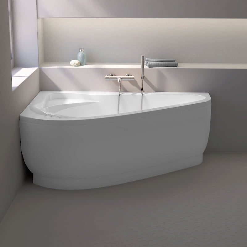 Baignoire d'angle asymétrique gauche, 160 x 105 cm, Selena