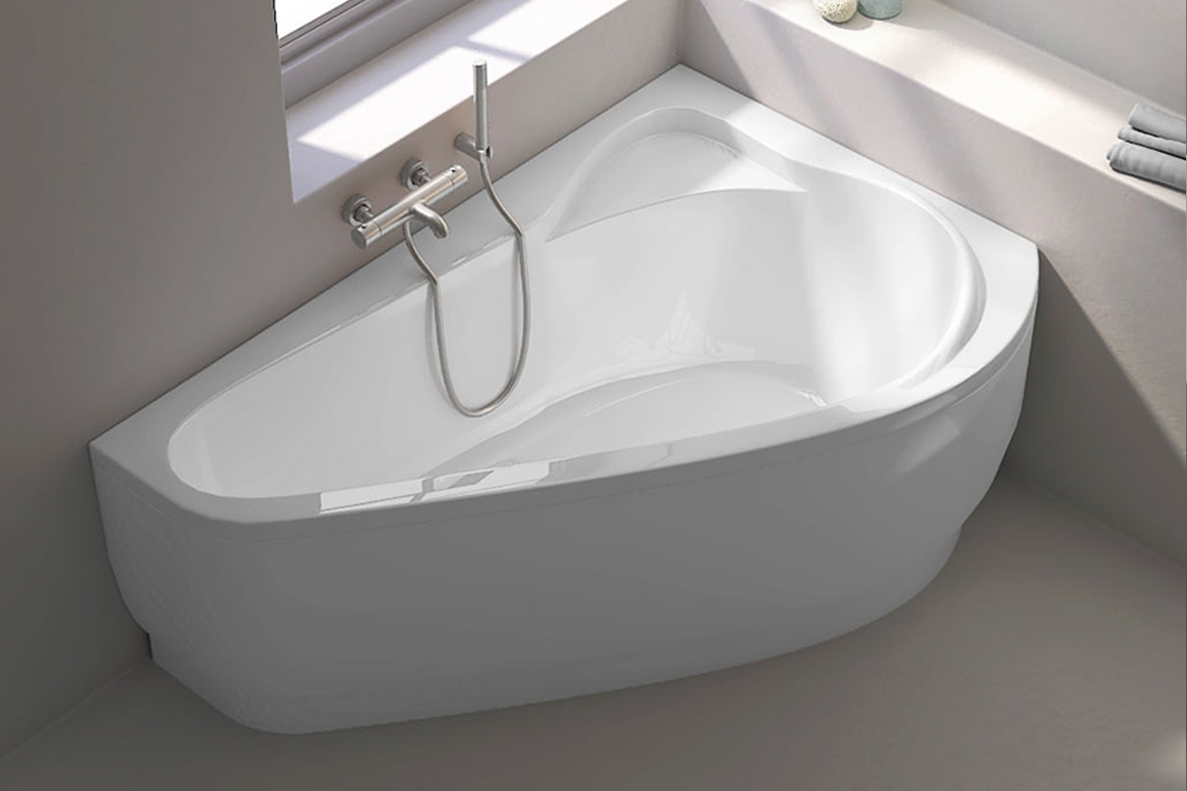 Baignoire d'angle asymétrique droite, 160 x 105 cm, Selena