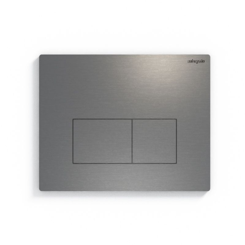 Plaque de déclenchement design Wirquin, alu brossé