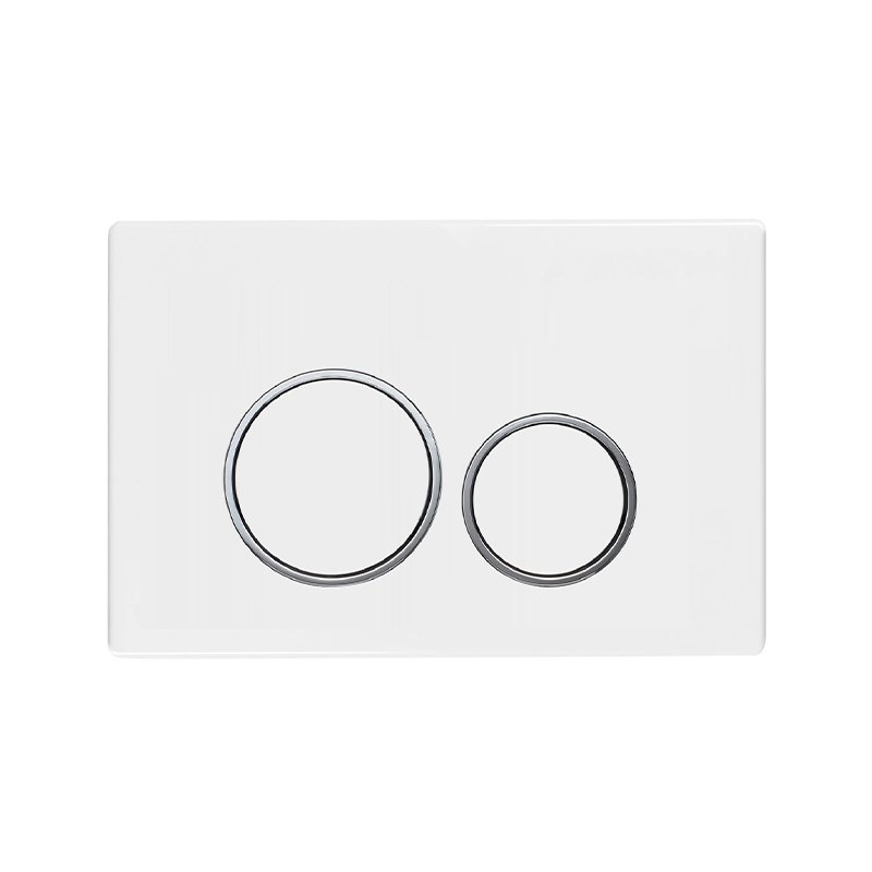 Plaque de déclenchement boutons ronds compatible avec bâti-support Geberit, Blanc