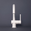 Robinet mitigeur lavabo col de cygne blanc mat, Châtelet