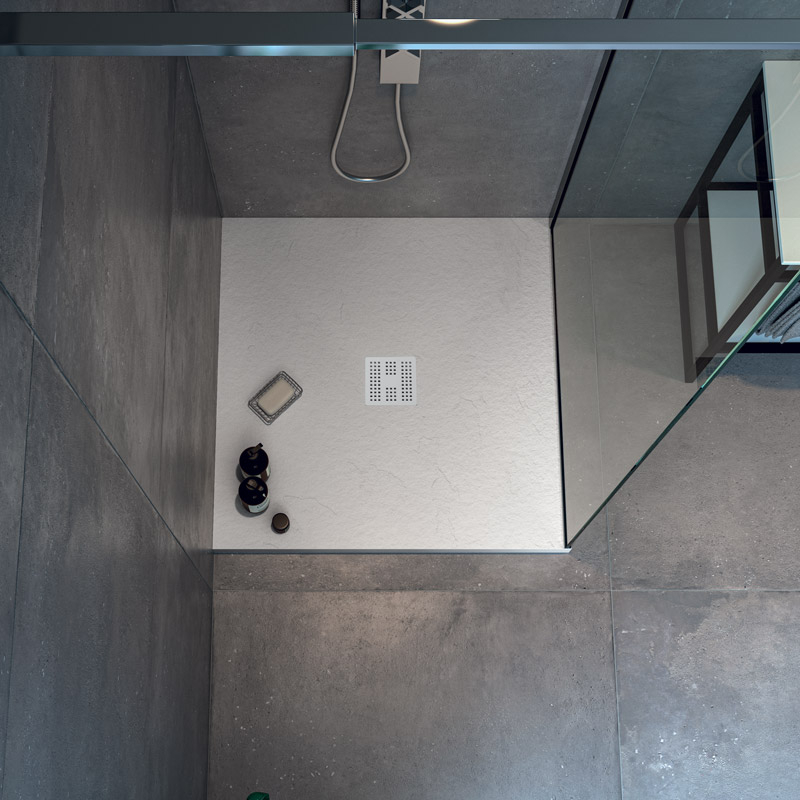 Receveur de douche 70X70 Blanc +Grille + Bonde, Nuance
