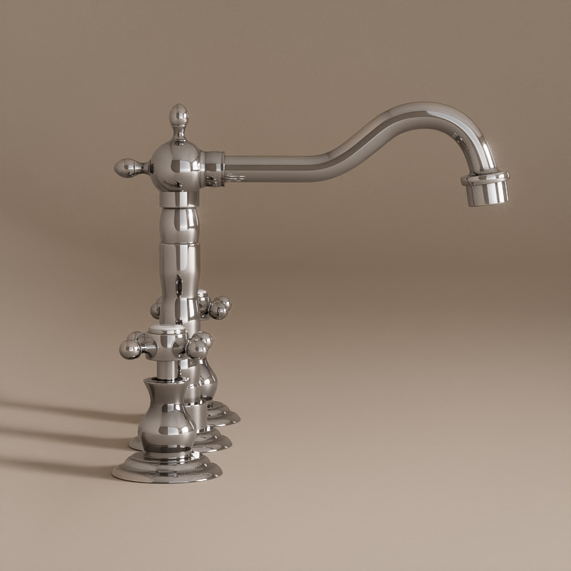 Robinet mélangeur lavabo 3 trous, chromé, Diana 2