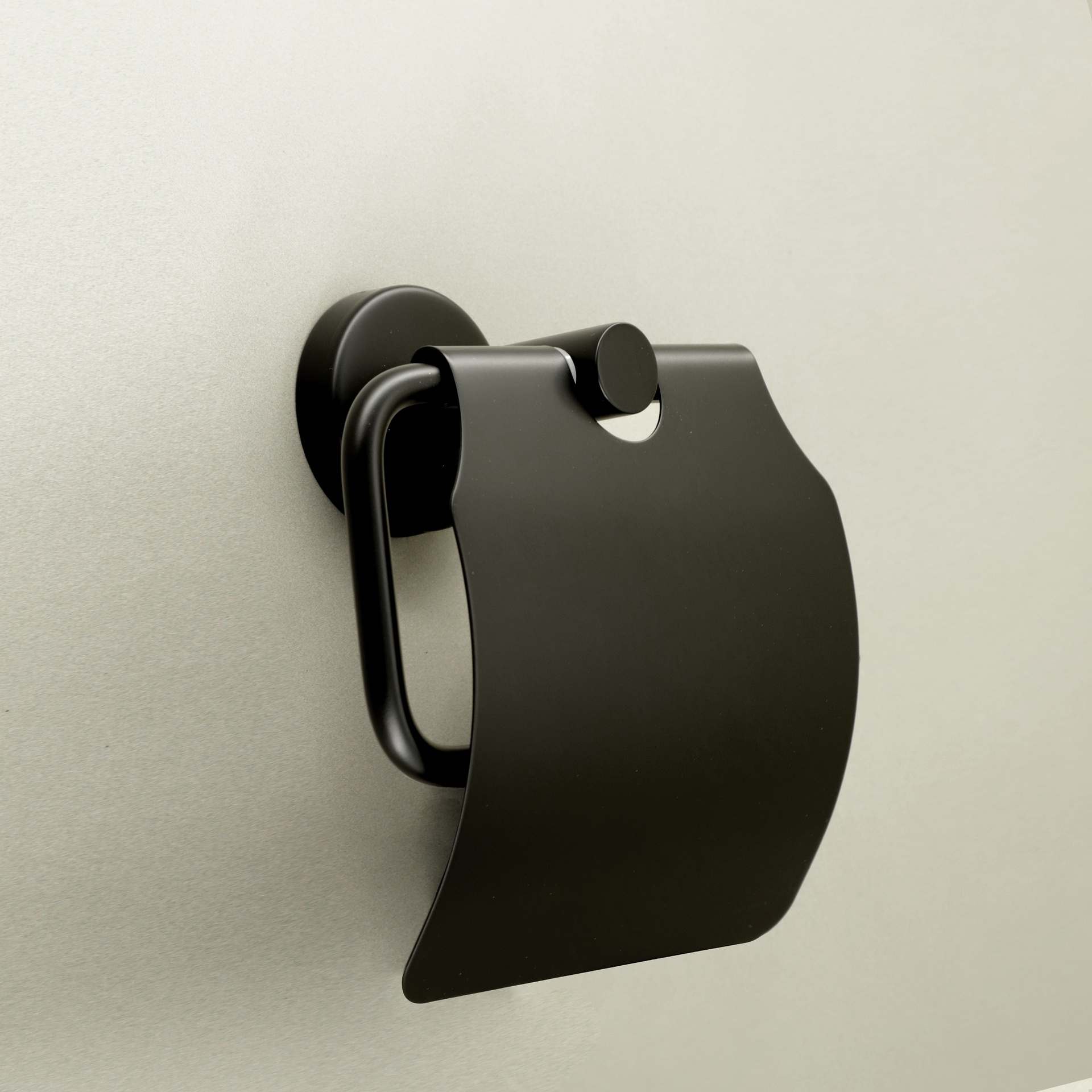 Porte-rouleau avec couvercle noir brossé, Châtelet