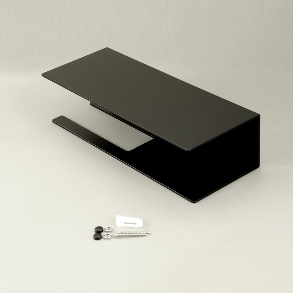 Distributeur de papier avec tablette, noir brossé, Châtelet