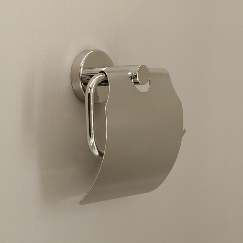 Porte-rouleau avec couvercle, chrome, Châtelet