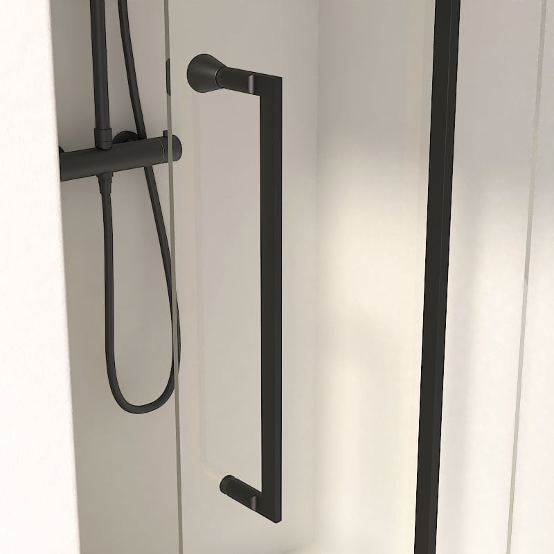 Porte de douche Coulissante de 106.8 à 168.5 cm Noir mat, Paro