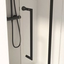 Porte de douche Coulissante de 106.8 à 168.5 cm Noir mat, Paro