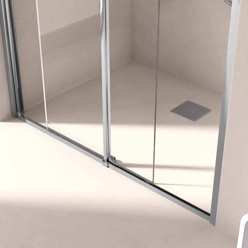 Porte de douche Coulissante de 106.8 à 168.5 cm Chromée, Paro