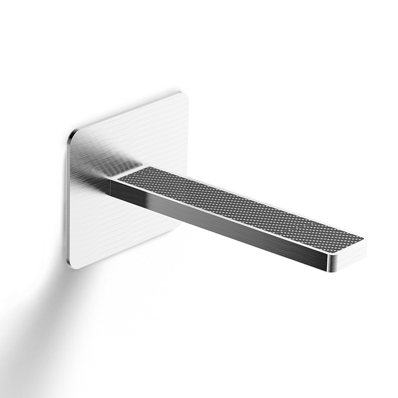 Bec de bain mural laiton chromé brossé et fibre de carbone - Infinity elegance