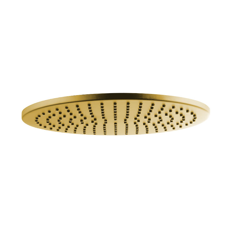 Pomme de douche ronde doré brossé, 25 cm